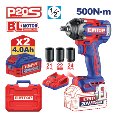 TorqueMax Pro Cordless Impact Wrench, Brushless, High Torque, Lightweight, Variable Speed